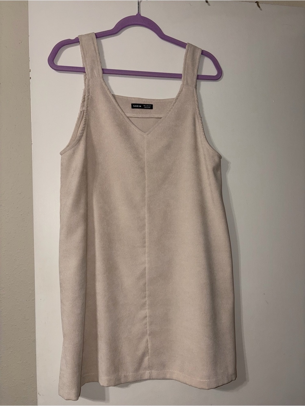 SHEIN Cream Sleeveless V-Neck Mini Dress